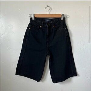 KHAITE | The Mitch Black Denim Cotton Shorts
